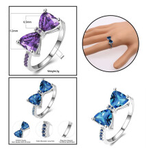 Zircon Bow Knot Ring Set for Women 8 Pieces