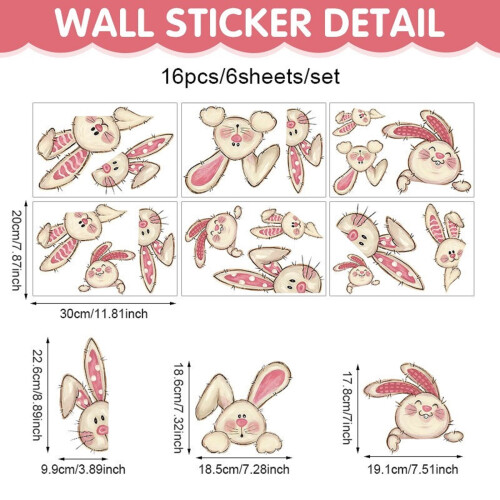 Easter Window Clings 16 pcs 6 sheets