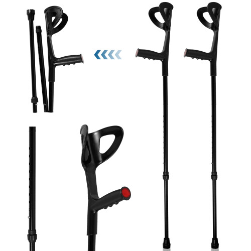 Adjustable Elbow Crutches Aluminum Frame 92.5-125 cm
