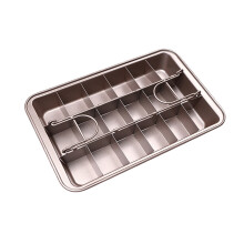 Non-Stick Baking Trays with Shelves for Preparing Cupcakes and Pastries Ideal for 18 Sliced Edges Baking Durable Metal Construction