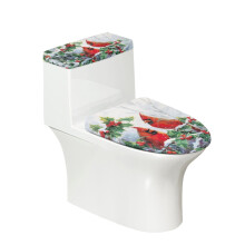 Cardinal Holly Toilet Seat Lid Cover Universal & Reusable Toilet Seat Lid Cover Set Easy to Clean 2 Piece