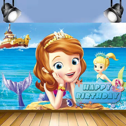Cartoon Princess Sofia Birthday Backdrop 3530 inches