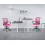 Drafting Chair Pink Mesh Adjustable Height Foot Ring 3