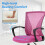 Drafting Chair Pink Mesh Adjustable Height Foot Ring 6