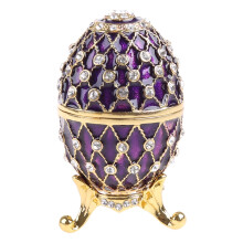 Portable enameled jewelry box with flip lid