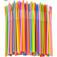 Extra-Long Flexible Disposable Straws, 100 pcs, 0.23" 10.2" (stretches to 12.8"), bendy plastic straws for parties