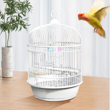 Round Portable Metal Bird Cage for Lovebirds and Conures