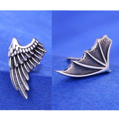 Engel-Dämonenflügel-Ohrstecker, asymmetrisch 2