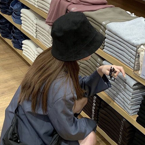 Solid Color Bucket Hat for Women - Spring Autumn Suede Irregular Brim Basin Hat 2