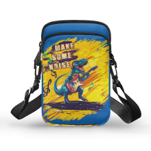 Rock Dinosaur Women Shoulder Bag for Women Polyester Adjustable Shoulder Strap Crossbody Bag with Double Zipper