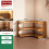 Bamboo Curved Corner Shelf Organizer 1-Tier 1