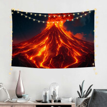 Volcanic Eruption Tapestry Wall Art 60x40in