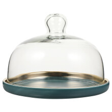 1 Set Cake Bread Sampling Plate Steak Holder Plate Pasta Plate With Glass Lid