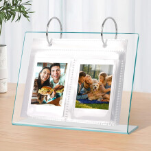 Desktop Photo Album Acrylic Flip Book 68 Pockets for 2x3"