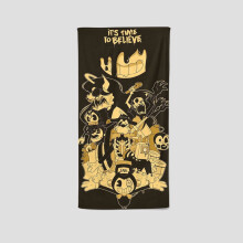Bendy and the Ink Machine Single-Sided Towel – 13.8"x28.7", Gym/Yoga/Boxing/Sunbathing, Fan Gift