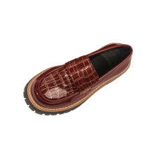 Wine Women's Loafers Slip-On Flat Sole Casual Shoes EU 36