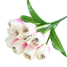 Artificial Tulips Real Touch PU Faux Flowers 1 Stem 9 Heads