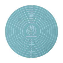 Round silicone baking mat for dough rolling and kneading