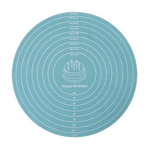 Round silicone baking mat for dough rolling and kneading