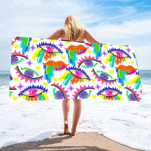 55.1"x27.5" Ultra Microfiber Printed Beach Towel,Quick Dry Travel Camping Beach Accessories Vacation Essential Gift /2/4 PCS