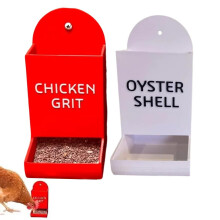 Oyster Shell and Grit Feeder for Chickens, Hanging Trough,