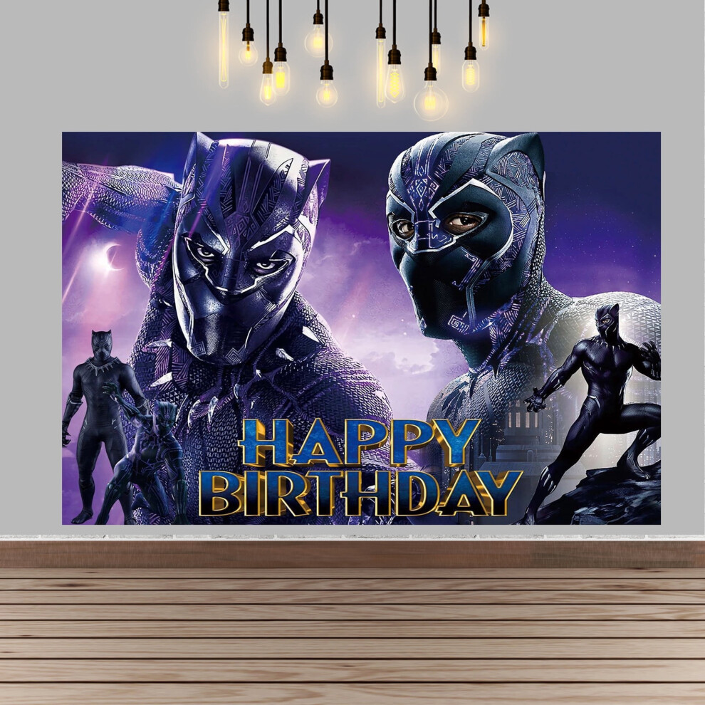 Cartoon Panther Birthday Backdrop 7147 Inches 962125143089