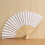 Bamboo & Paper Folding Hand Fan White 21 cm 3