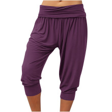 Women's Purple Harem Capri Pants High Waisted 2XL
