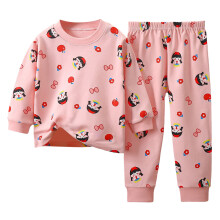 Kids Cartoon Pajama Set Cotton Long Sleeve Tee and Pants