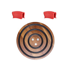 Wooden trivet holders round woven mats set of 4