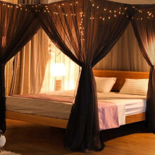 Mosquito Net for Bed with 4 Openings – Easy Install, Large Canopy, Camping/Travel/Porch/Wedding Use, Polyester Mesh