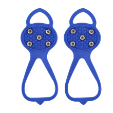 5-Tooth Ice Cleats for Shoes, Stretchable Non-Slip Snow Grips Crampons for Hiking Walking, TRE & Manganese Steel Traction Pads, Fits Adults & Kids