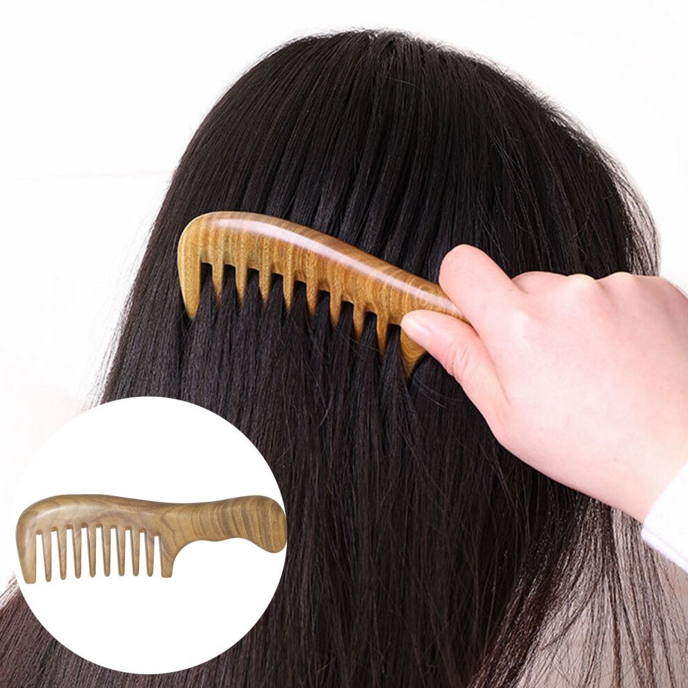Wooden Wide-Tooth Comb for Curly Hair Detangling, 1 Piece