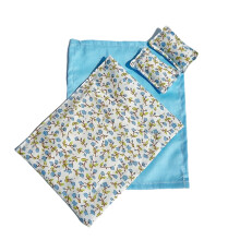 Washable Dollhouse Bedding Set with Rural Flower Print 1