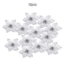 12PCS Artificial Christmas Flowers, 13cm (5.1in), for Christmas Tree Decoration – Clearance Under $10