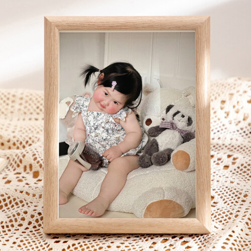 Rustic Wood Frame Natural Beige 8x6 HD Plexiglass 1