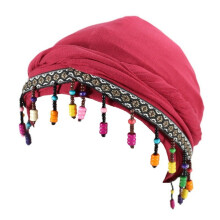 Turban na głowę dla mężczyzn, satynowa podszewka, turban damski, vintage twist, aksamitny, Durags, prezenty, bordowy, rozmiar M