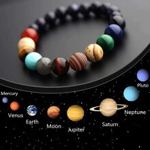 Planet-Themed Beaded Bracelet Making Kit with 6 Natural