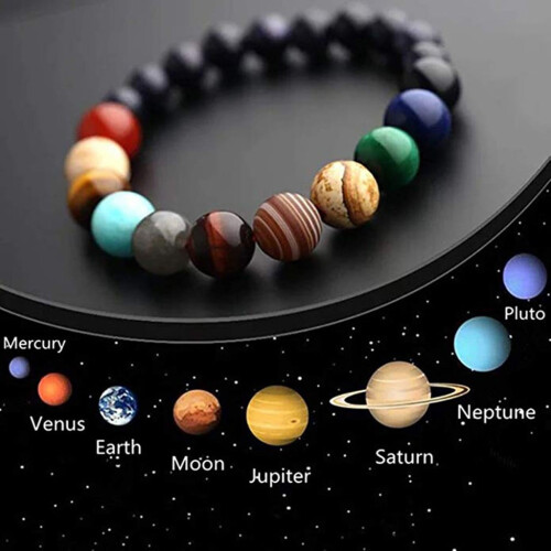 Planet-Themed Beaded Bracelet Making Kit with 6 Natural