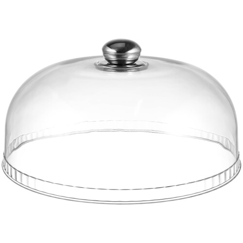 Clear Plastic Cake Dome Cloche Bell Screen Tray Cover