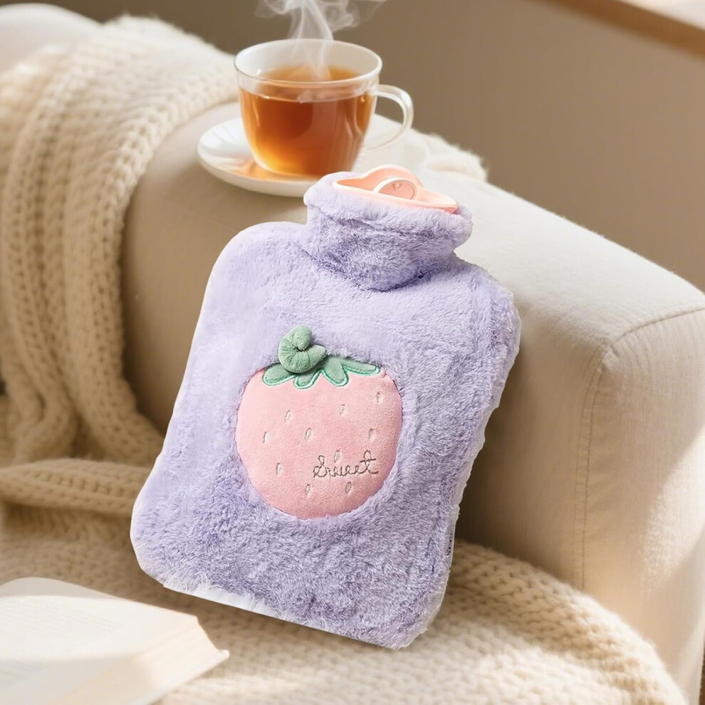 Hot Water Bottle Rubber 500ml with Soft Plush Cover
