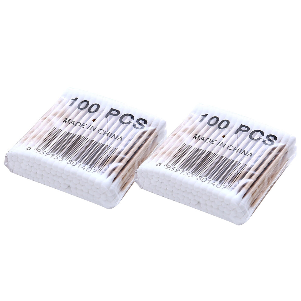 Wooden Cotton Swabs Double-Tipped 7.5cm 100PCS