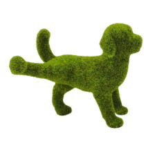Garden Sculptures Decorative Peeing Dog Topiary Green Flocking Puppy Ornament Ideal for Outdoor Spaces and Patio