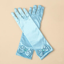 Princess Gloves White Satin with Bows and Diamonds