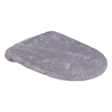 Tapis de toilette Bizhua, housse de siège de toilette unie : peluche élastique lavable, une housse de siège de toilette en velours