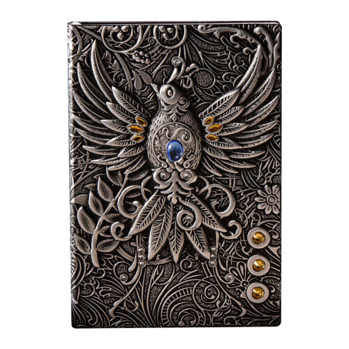 Vintage Leather Writing Journal A5 with Embossed Phoenix