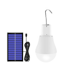2 Pack Monocrystalline Solar LED Bulb Light - Portable USB Rechargeable Light for Indoor and Outdoor Camping, Hiking, Tent, and Fishing Lighting