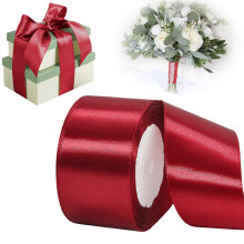 Acrylic Ribbon 2" x 25 Yds – Valentine Satin Ribbon for Gift Wrapping, Crafts, Bouquets, Hair Bows, Wreaths, Wedding & DIY – Compatible with Craft