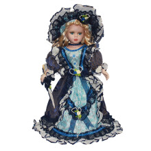Magnifique poupée triangulaire en porcelaine, modèle debout, figurine délicate de 43 cm (17 pouces), décoration de table ou de bureau.