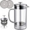 Καφετιέρα French Press 600ml, Συμβατή με Cold Brew, Διπλής Επίστρωσης Γυαλί, 2 Επιπλέον Φίλτρα 1